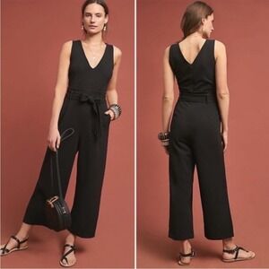 Anthropologie Cathy Structured Jumpsuit Black Size XS